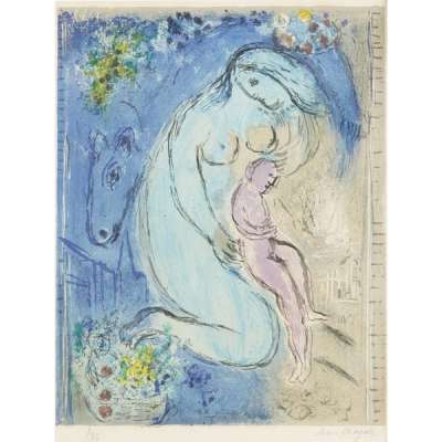 Quai Aux Fleurs - Signed Print by Marc Chagall 1954 - MyArtBroker
