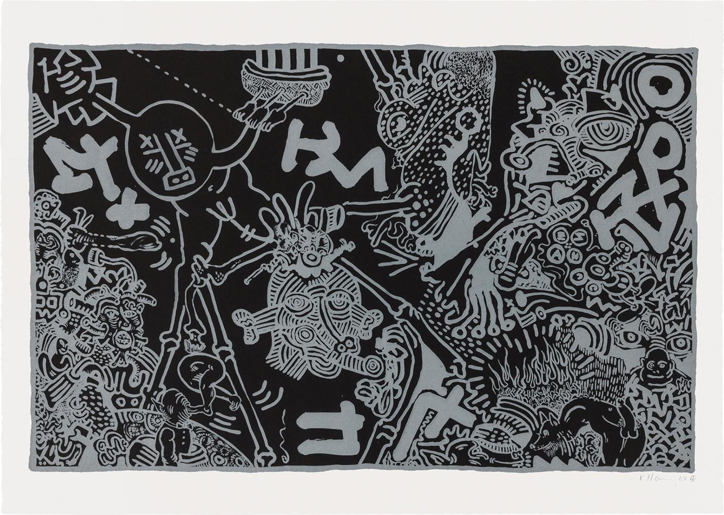 Keith Haring Untitled 1987 (grey and black) (Signed Print) 1987 ...