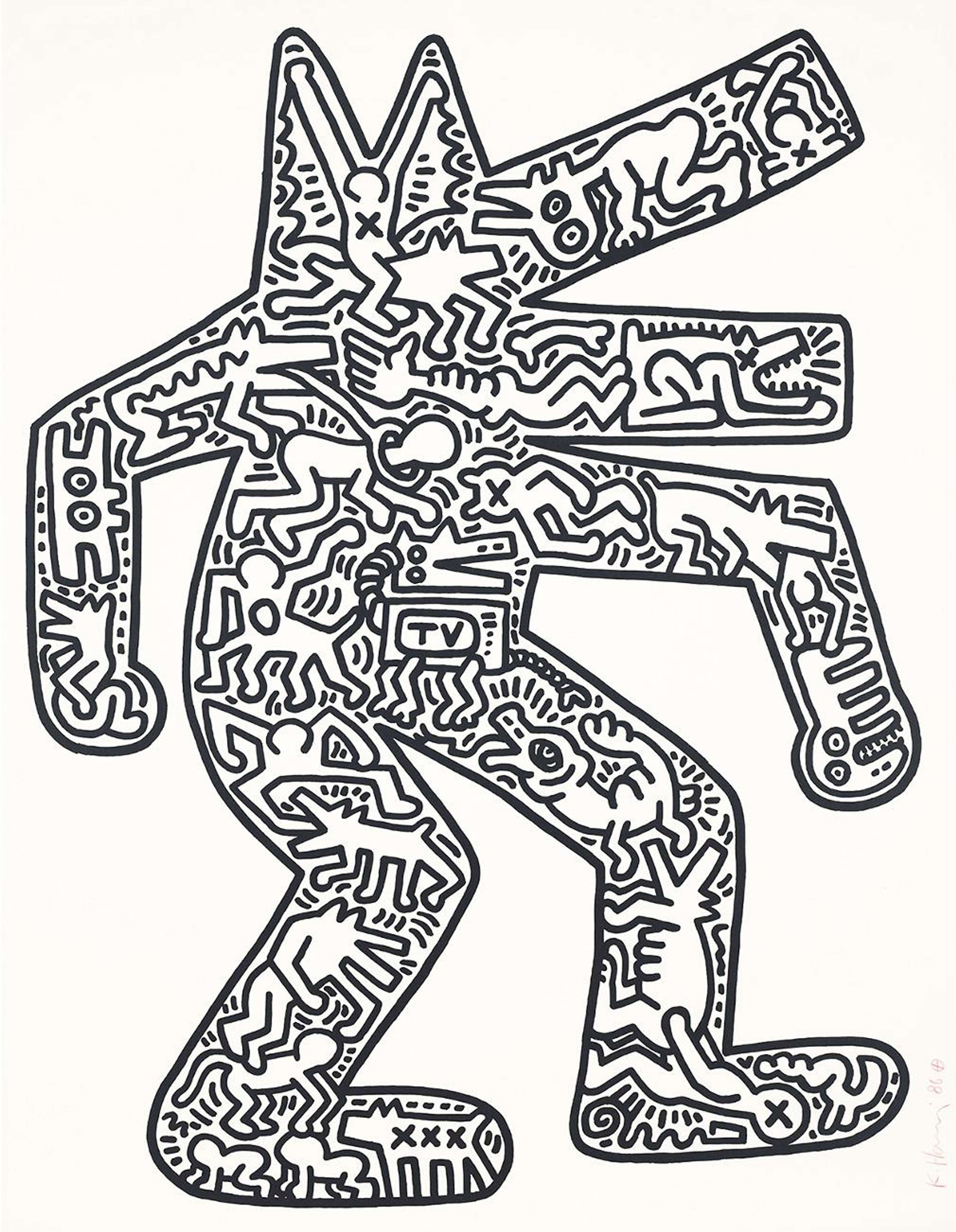 Dog - Signed Print by Keith Haring 1985 - MyArtBroker