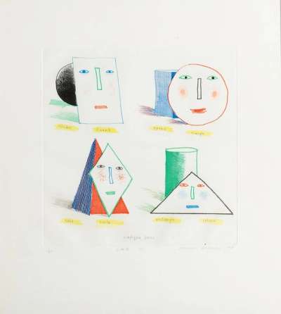Simplified Faces (State II) - Signed Print by David Hockney 1973 - MyArtBroker