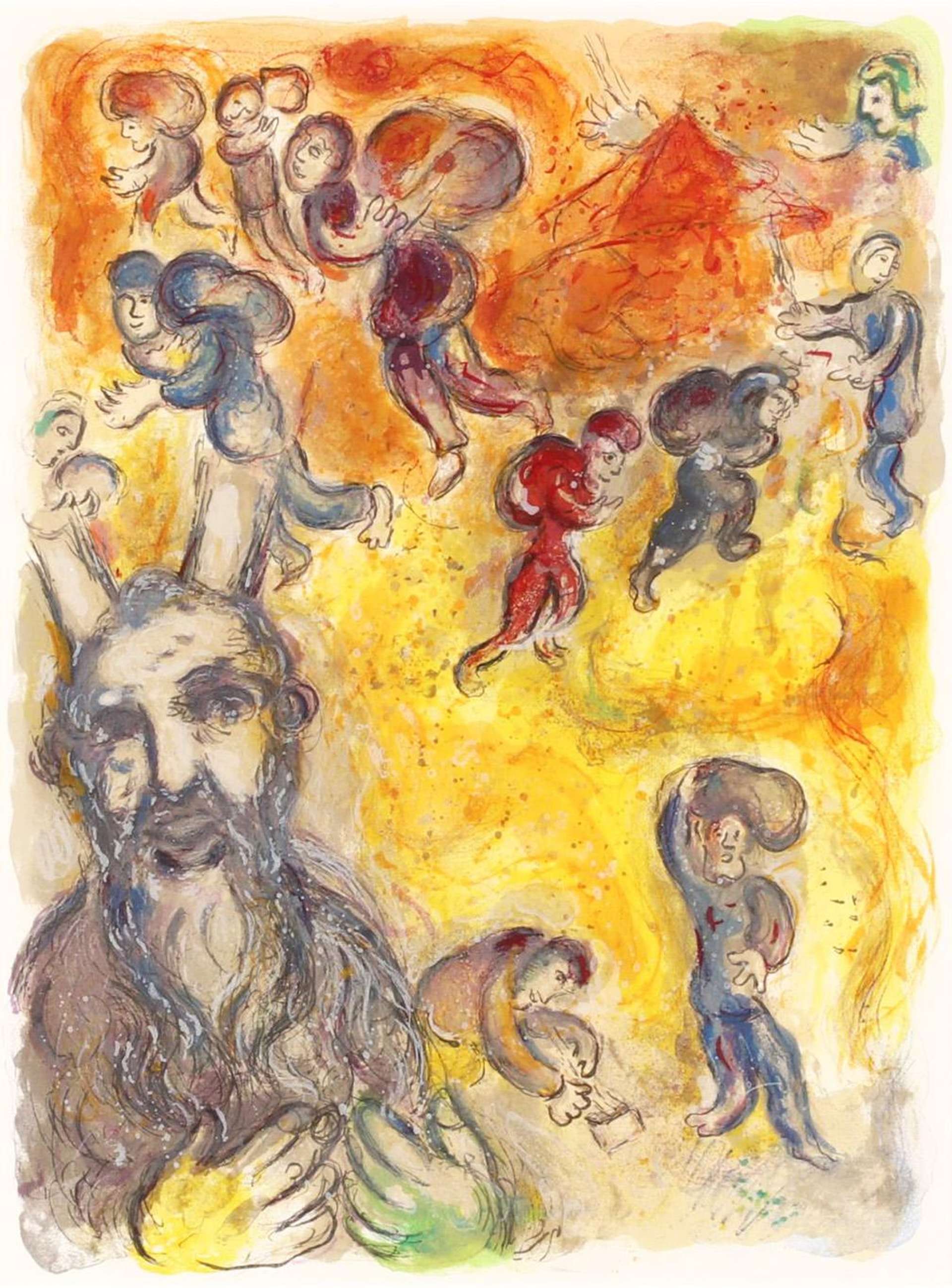 Moses Sees The Suffering Of His People - Unsigned Print by Marc Chagall 1966 - MyArtBroker