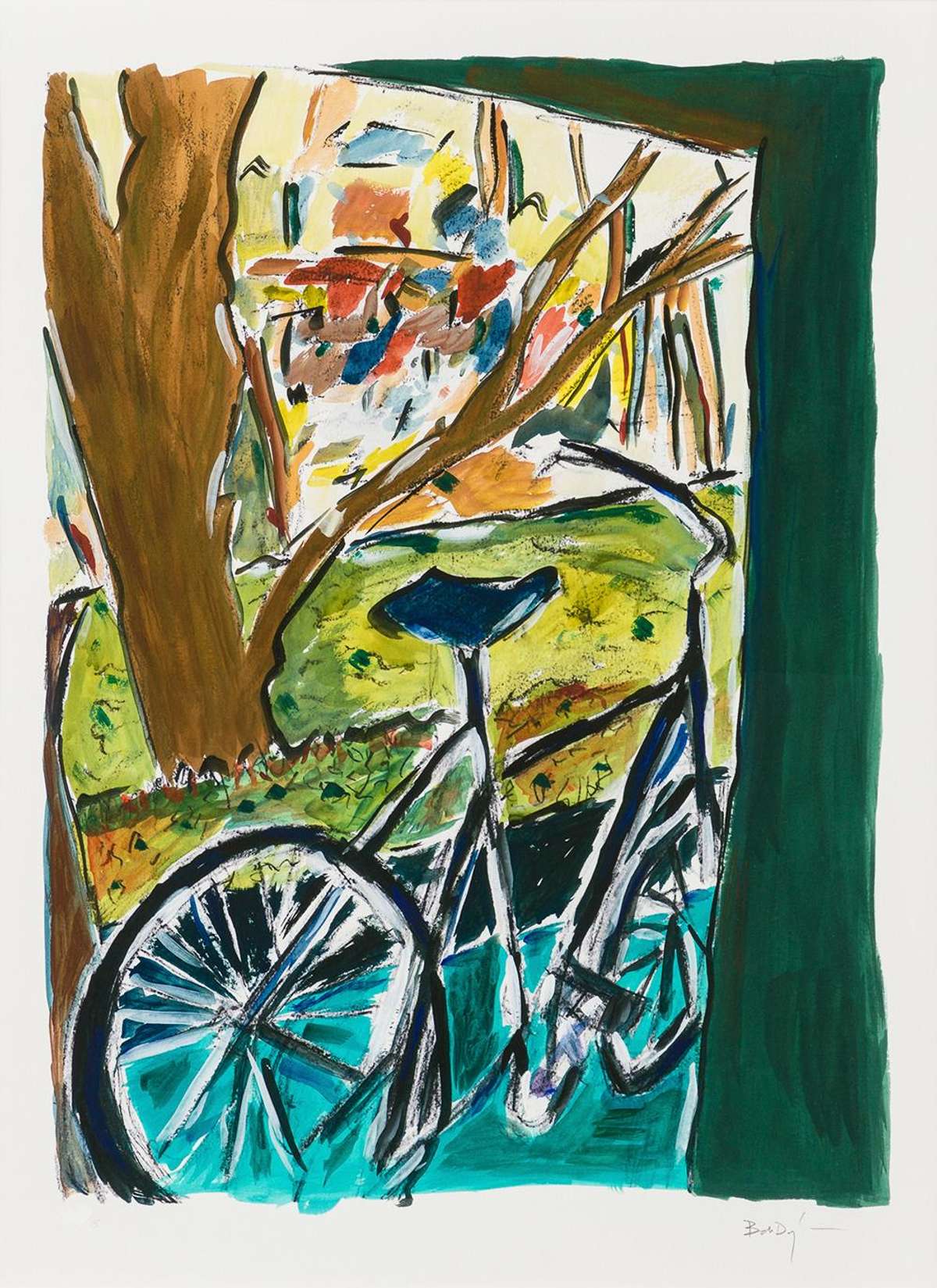 Bob Dylan Bicycle (2014) (Signed Print) 2014