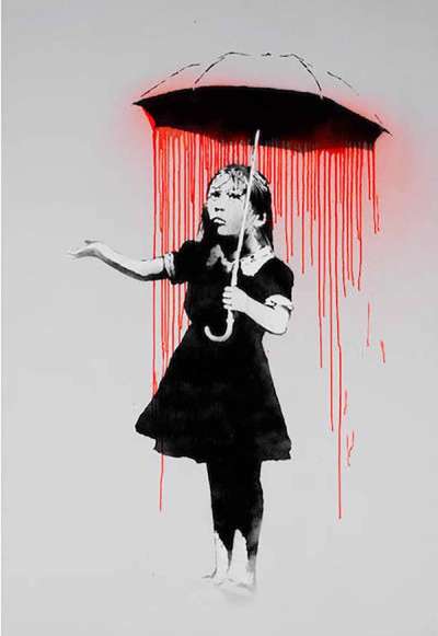 Nola (red) - Signed Spray Paint by Banksy 2008 - MyArtBroker