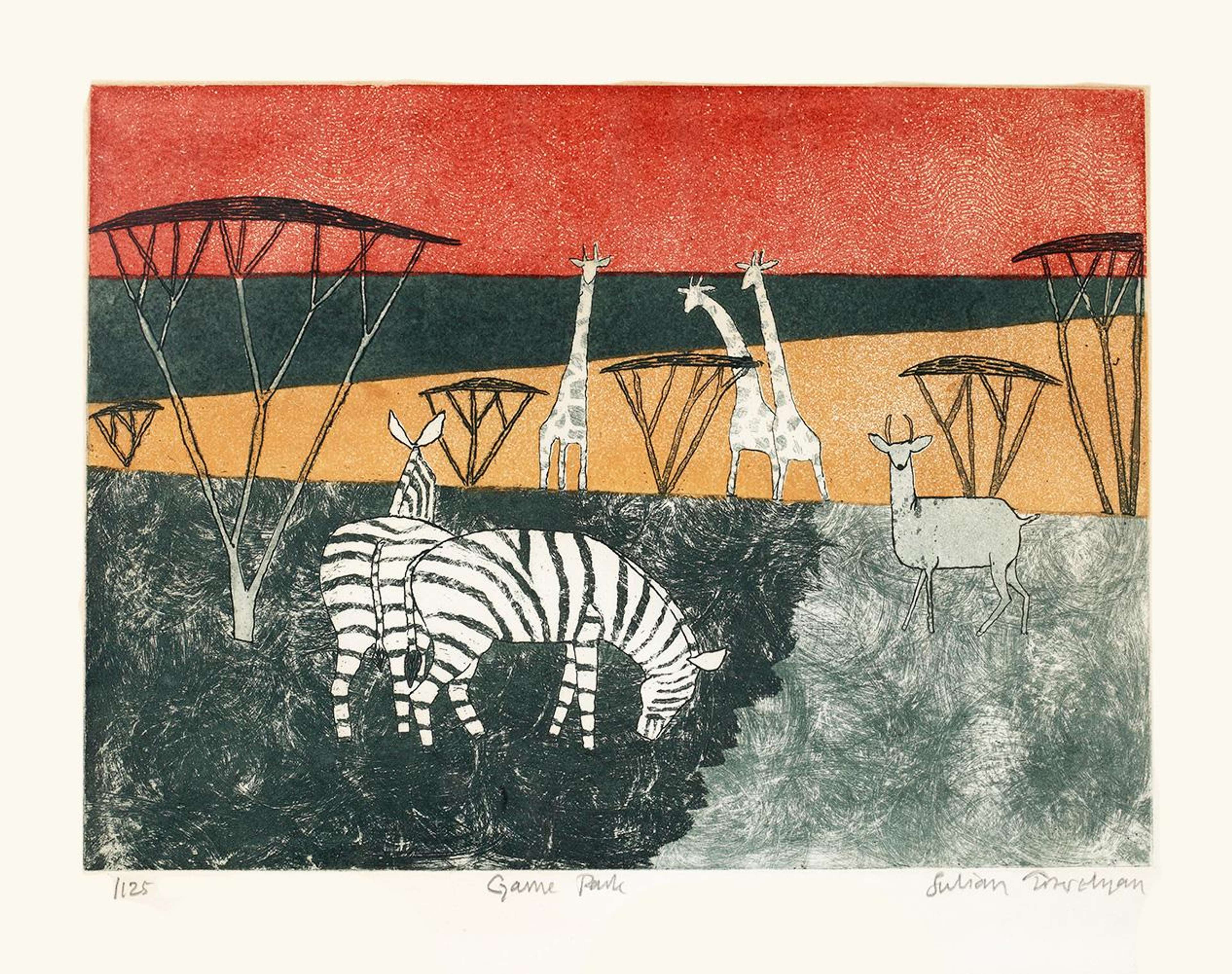 Game Park - Signed Print by Julian Trevelyan 1973 - MyArtBroker