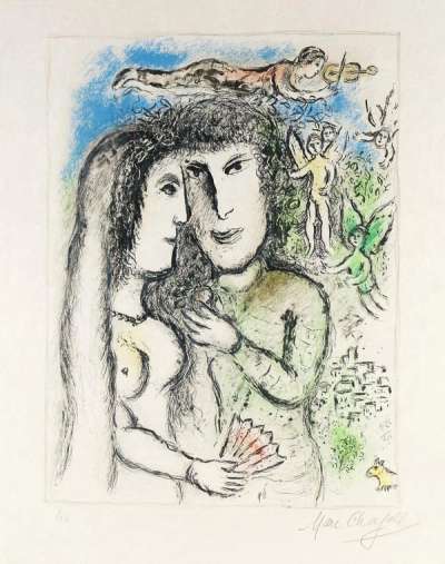 Marc Chagall: L’Ange Violiniste - Signed Print