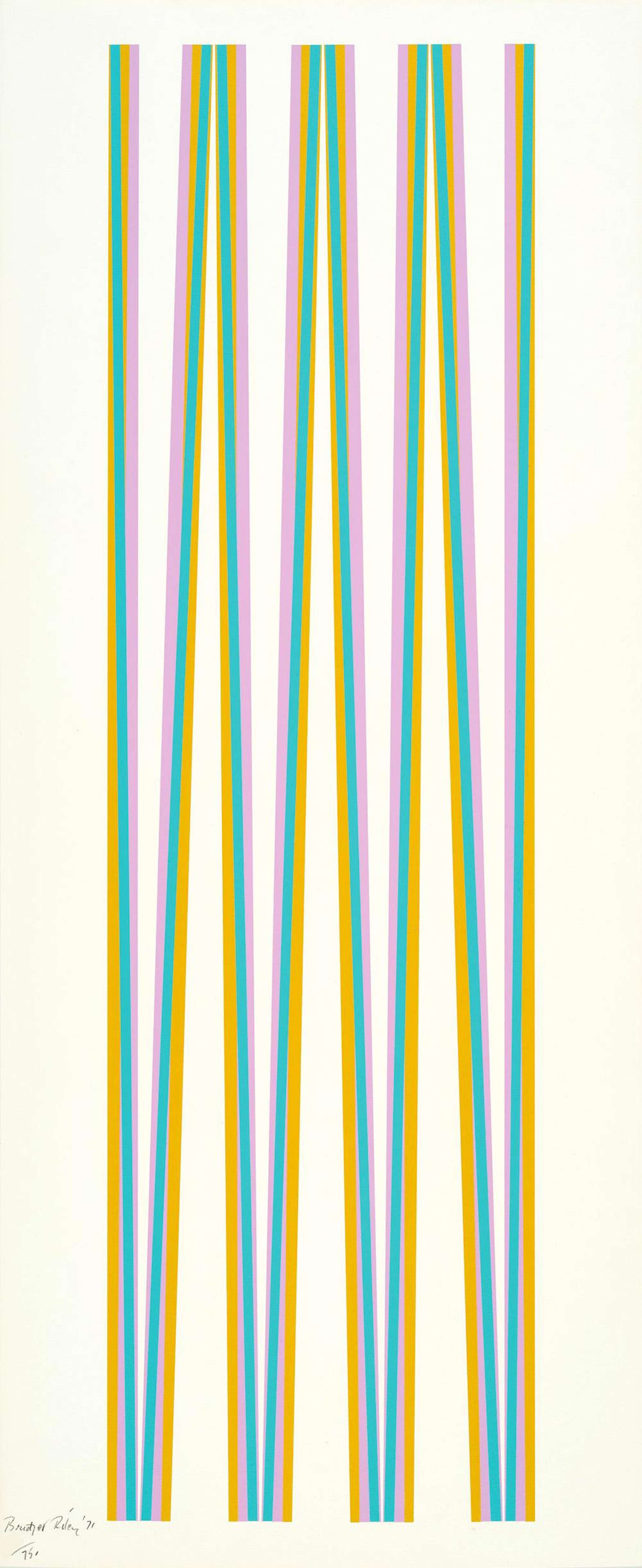 Elongated Triangles 4 - Signed Print by Bridget Riley 1971 - MyArtBroker