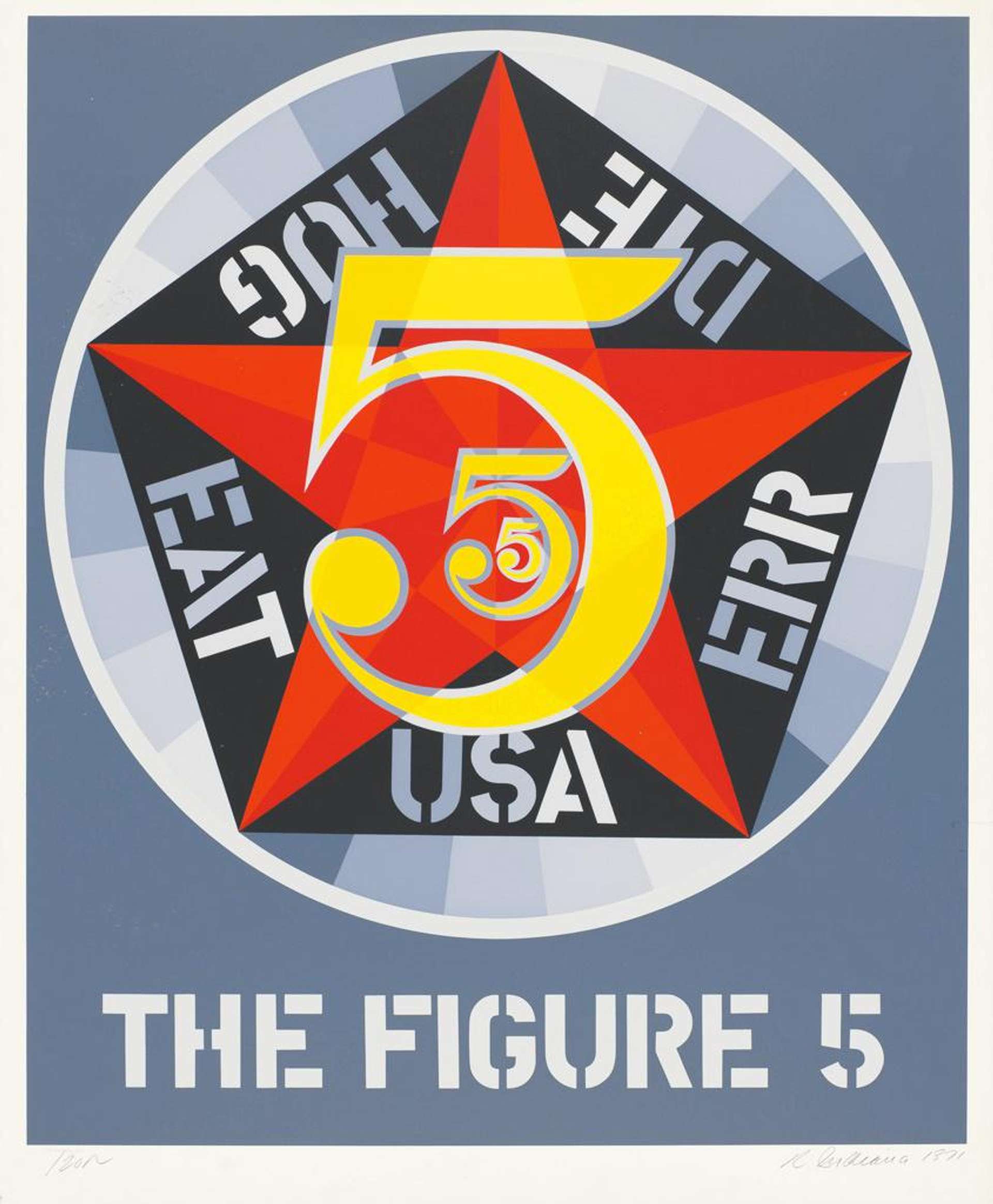 Decade (The Figure 5) - Signed Print by Robert Indiana 1971 - MyArtBroker