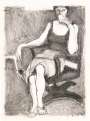 Richard Diebenkorn: Seated Woman Drinking From A Cup - Signed Print