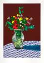 David Hockney: 13th February 2021, Flowers In A Glass Vase - Signed Print