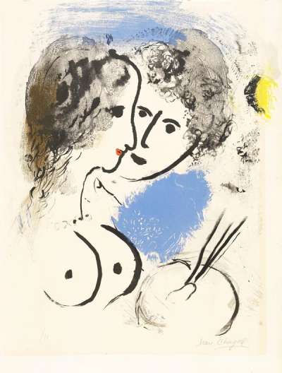 Marc Chagall: Le Peintre À La Palette - Signed Print