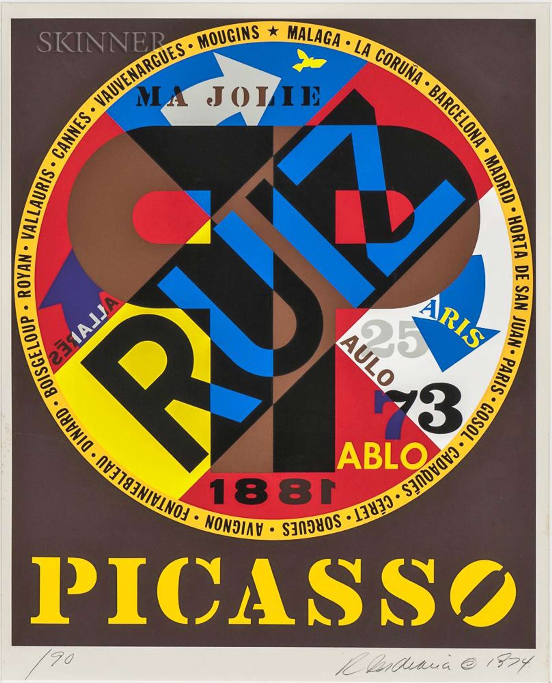 Picasso (yellow) - Signed Print by Robert Indiana 1974 - MyArtBroker