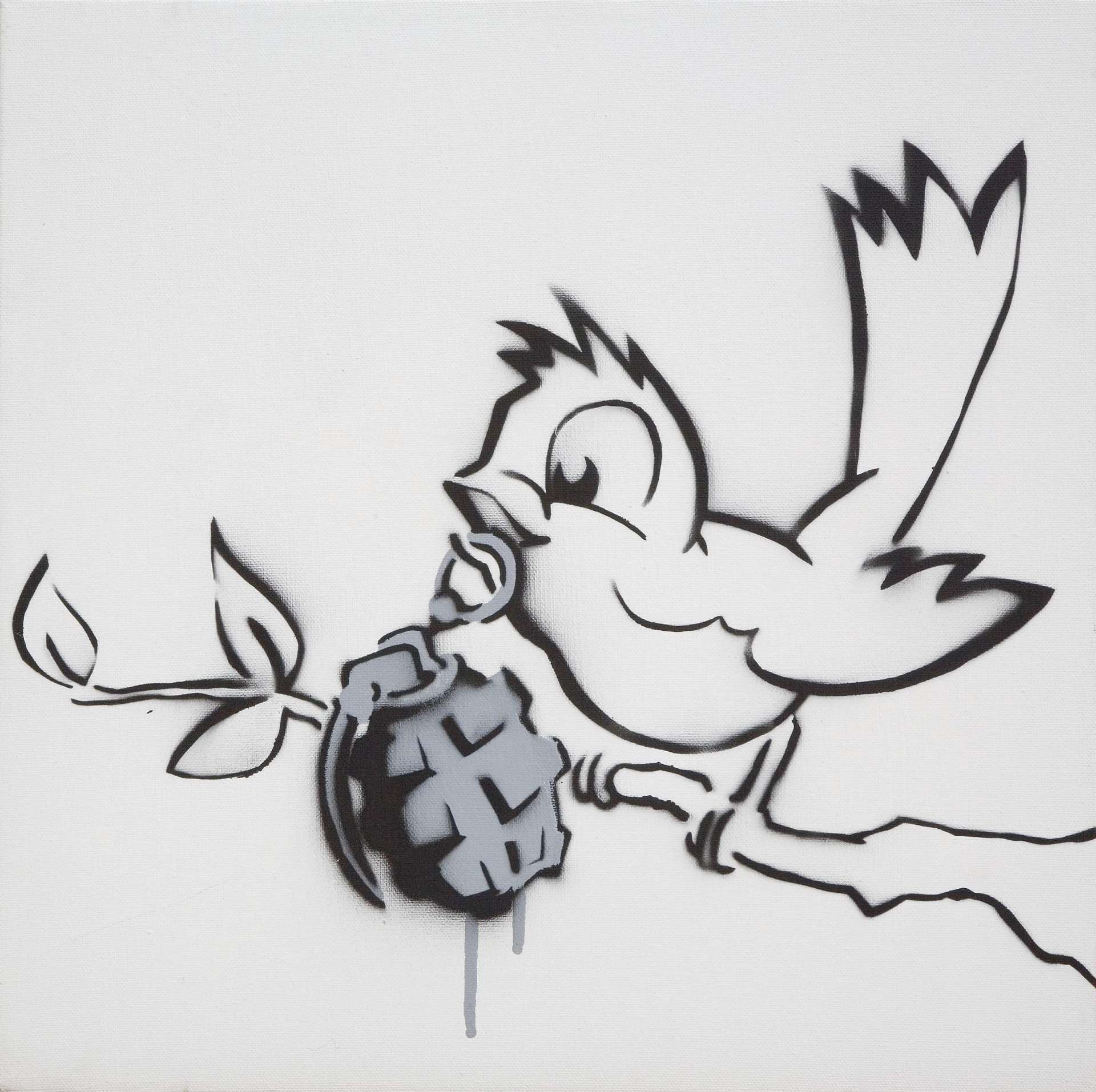 Bird With Grenade - Mixed Media by Banksy 2002 - MyArtBroker
