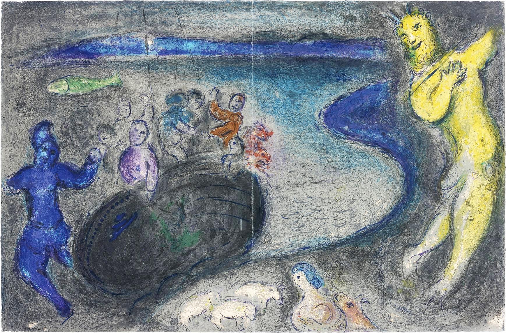 Marc Chagall Le Songe Du Capitaine Bryaxis (Signed Print) 1961