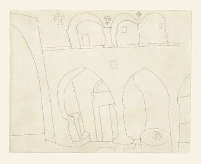 Patmos Monastery - Signed Print by Ben Nicholson 1968 - MyArtBroker