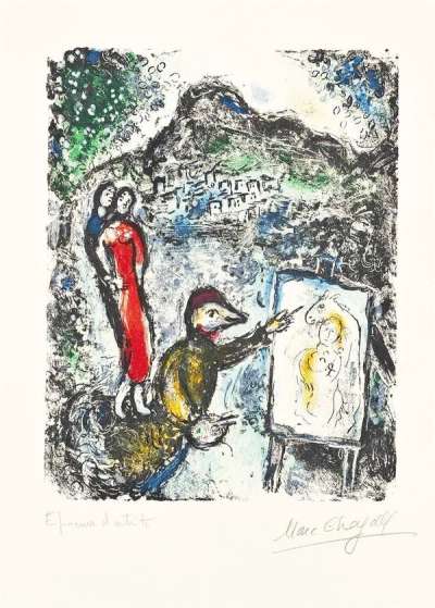 Devant St Jeannet - Signed Print by Marc Chagall 1972 - MyArtBroker