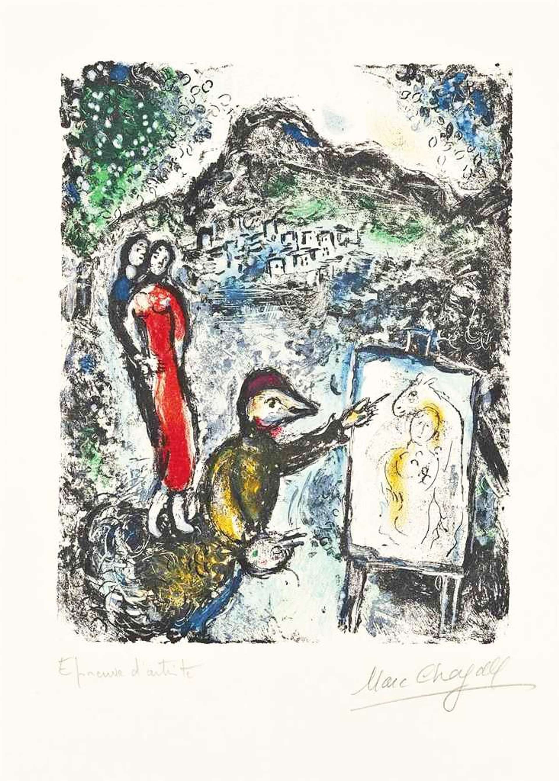 Marc Chagall: Devant St Jeannet - Signed Print