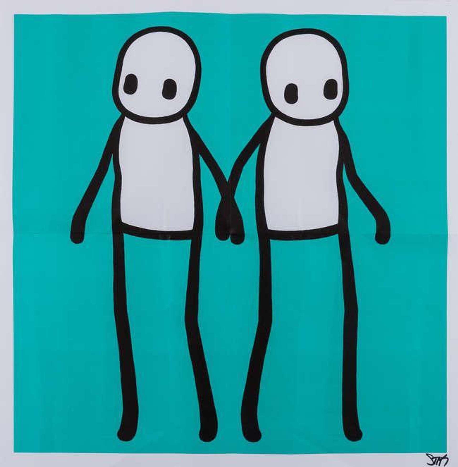 Holding Hands (Teal) by Stik