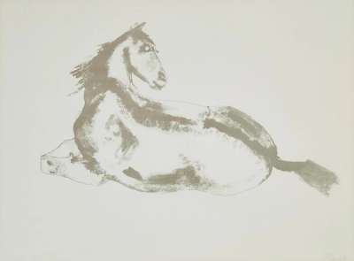 Lying Down Horse - Signed Print by Elisabeth Frink 1972 - MyArtBroker