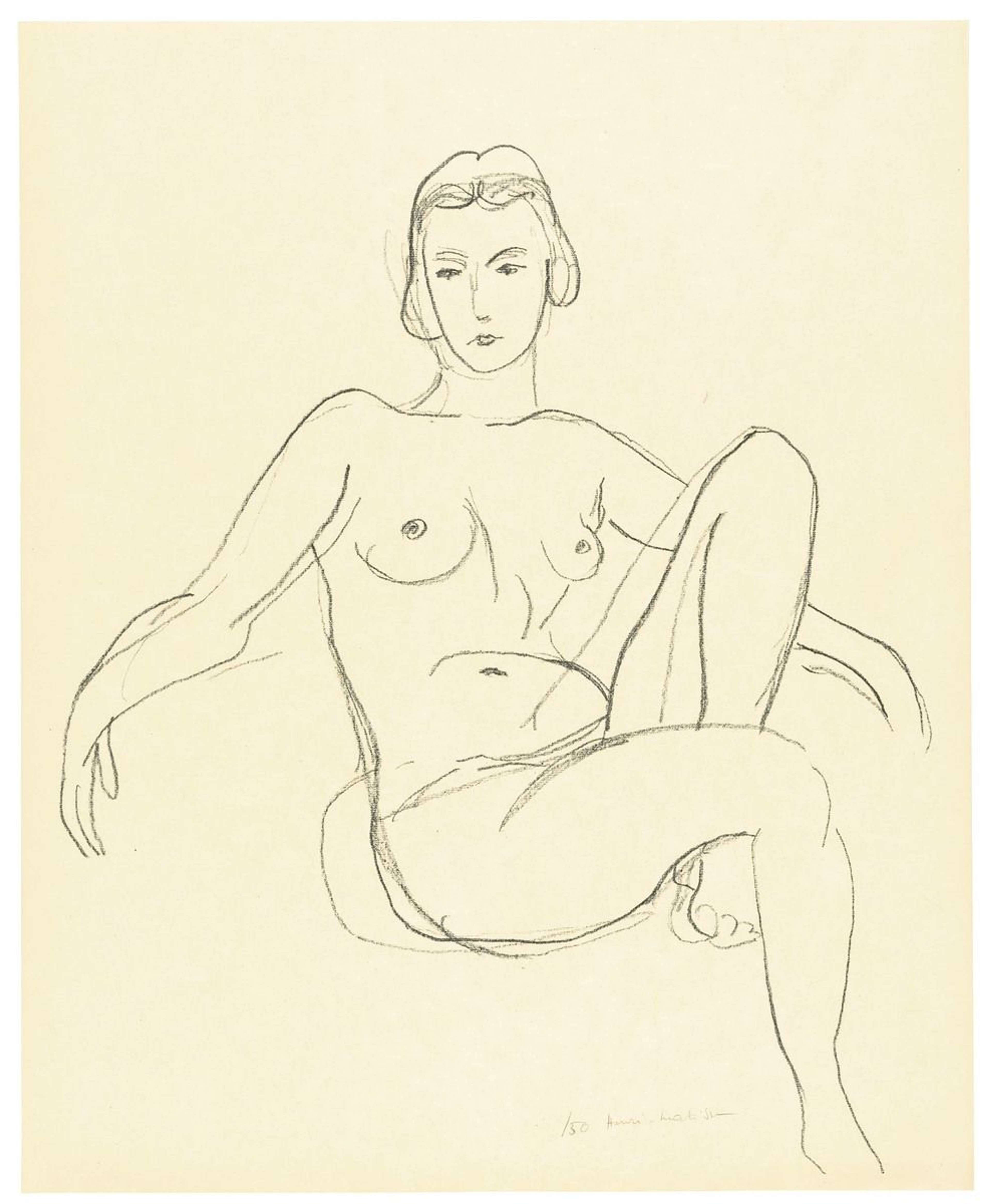Nu Assis Les Bras Tendus - undefined by Henri Matisse 1925 - MyArtBroker