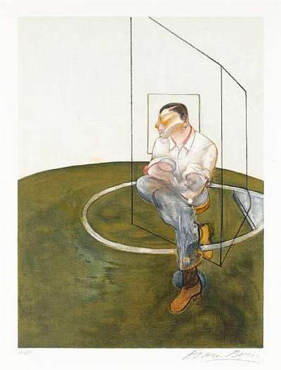 Study For Portrait Of John Edwards (right panel) - Signed Print by Francis Bacon 1986 - MyArtBroker