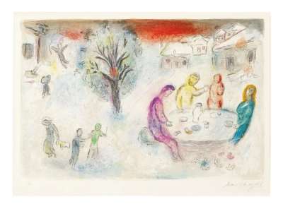 Marc Chagall: The Meal At Dryas House - Signed Print
