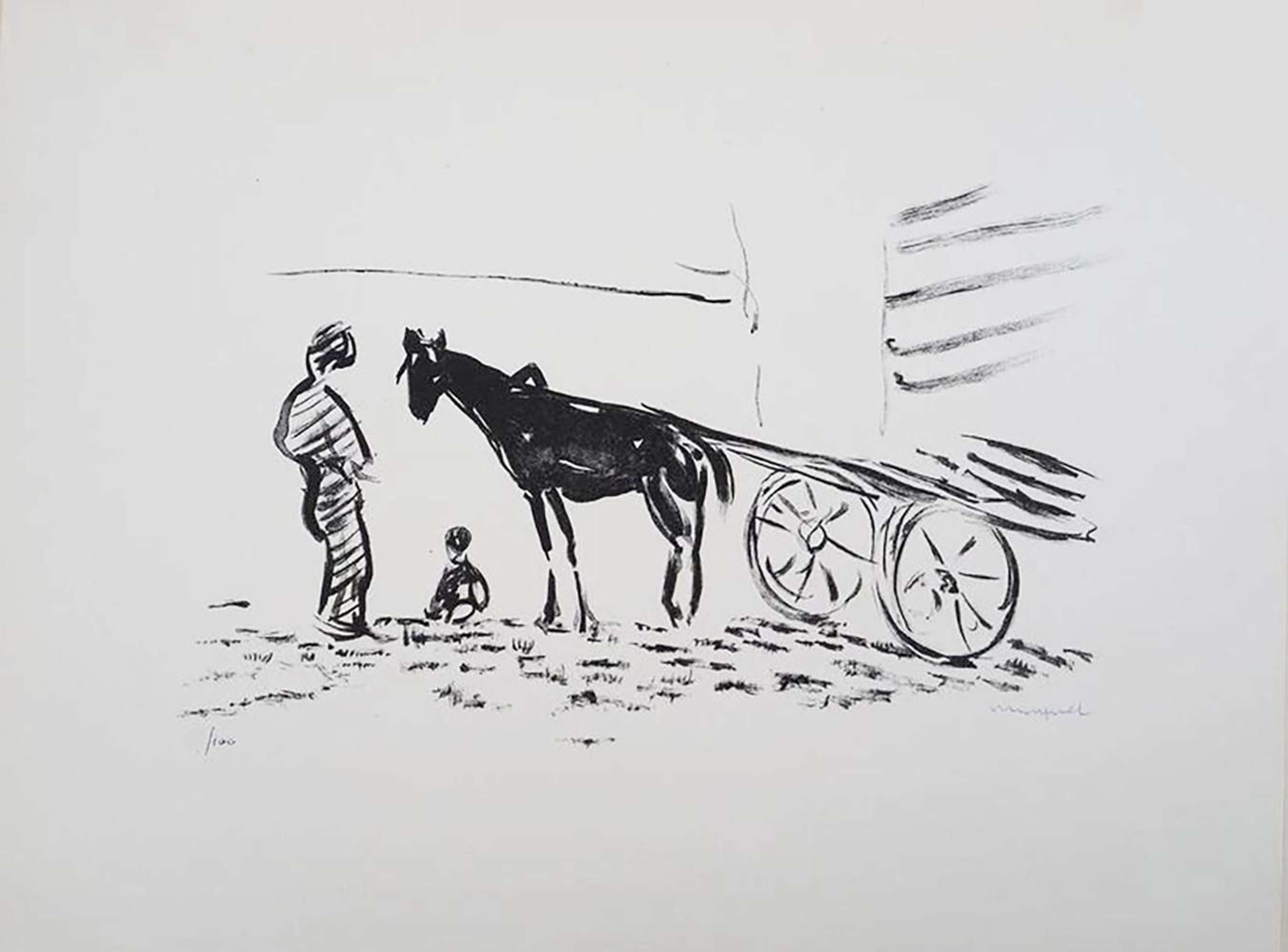 La Charrette (The Horse-Drawn Cart) - Signed Print by Albert Marquet 1947 - MyArtBroker