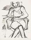 Seated Woman With Crossed Hands - Signed Print