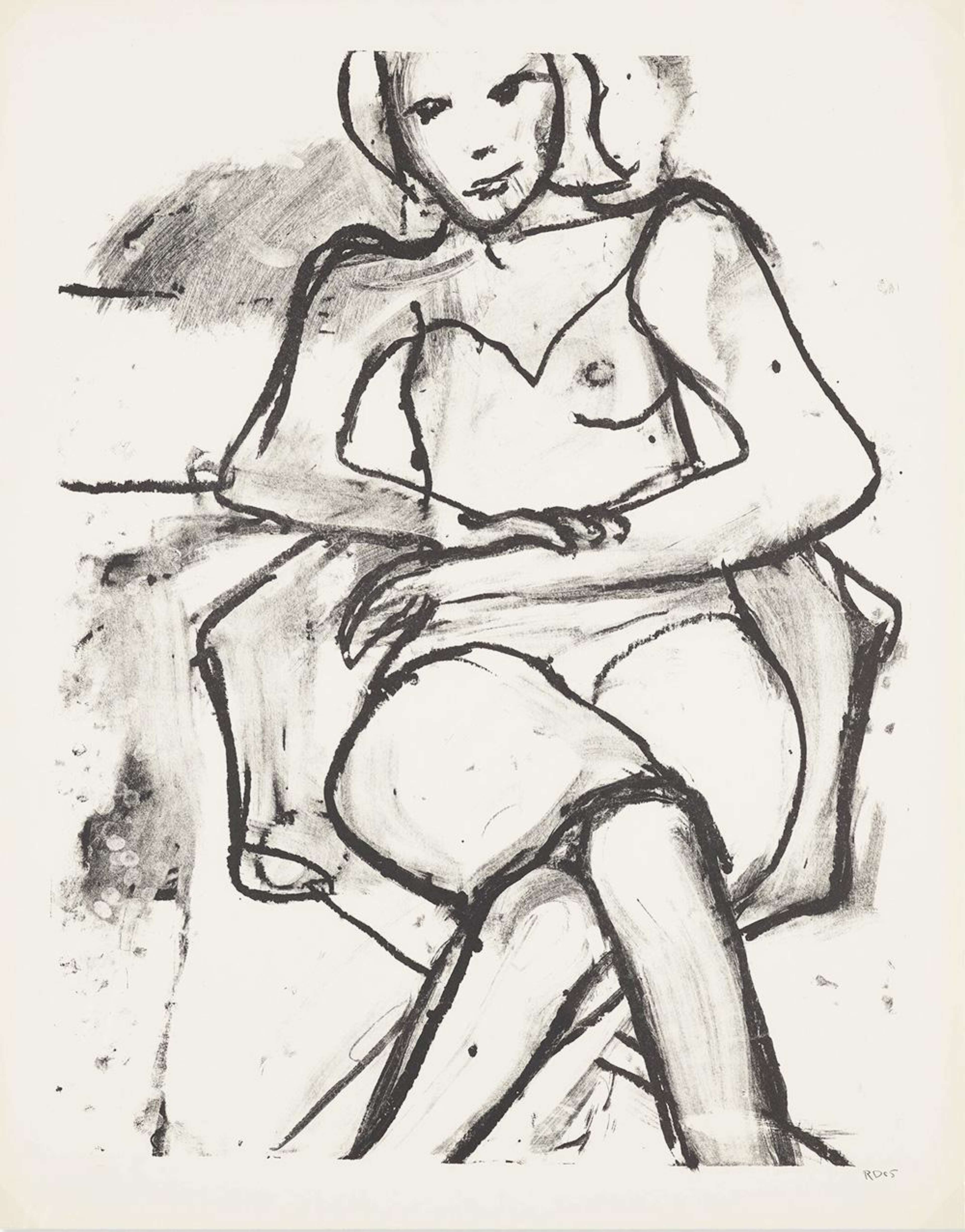 Seated Woman With Crossed Hands - Signed Print by Richard Diebenkorn 1965 - MyArtBroker