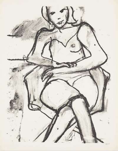 Seated Woman With Crossed Hands - Signed Print by Richard Diebenkorn 1965 - MyArtBroker