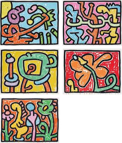 Flowers (complete set) - Signed Print by Keith Haring 1990 - MyArtBroker