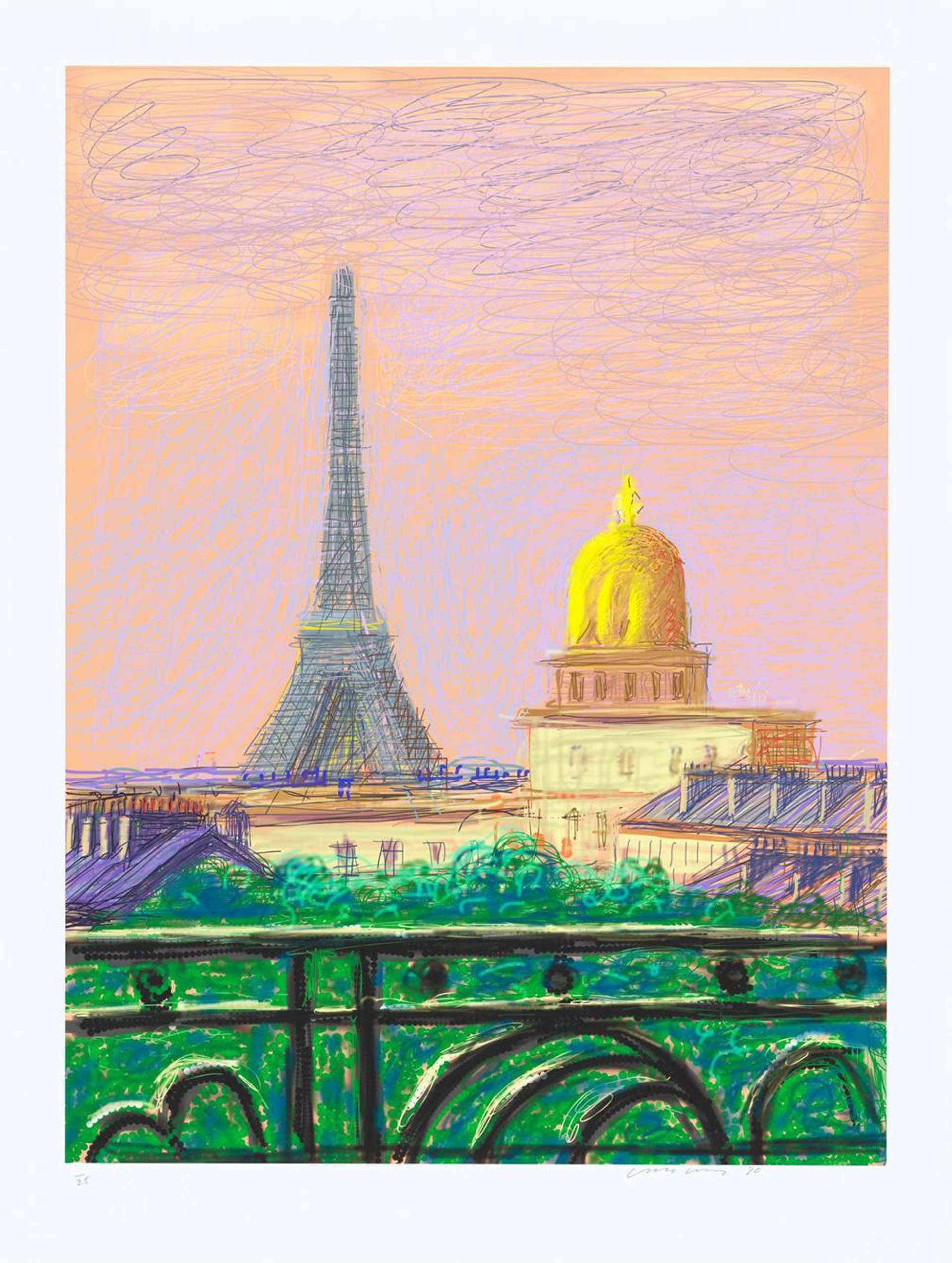 Eiffel Tower By Day - Signed Print by David Hockney 2010 - MyArtBroker
