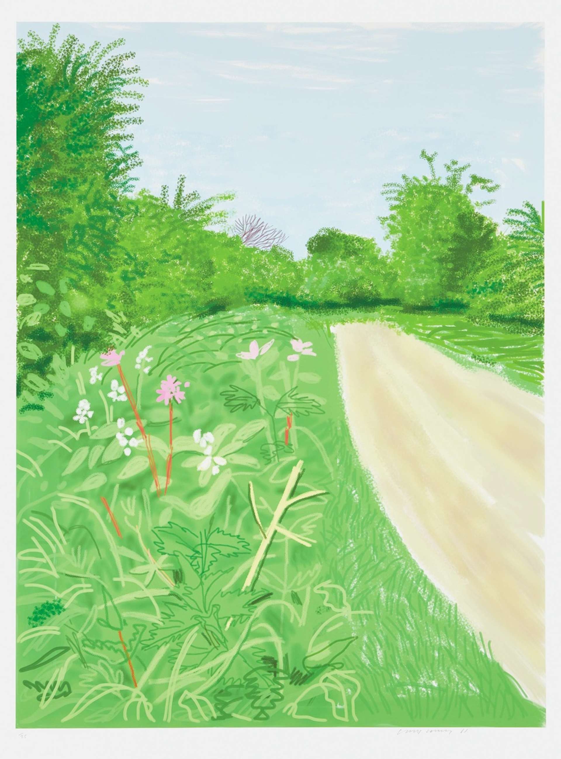 The Arrival Of Spring In Woldgate East Yorkshire 26th April 2011 by David Hockney