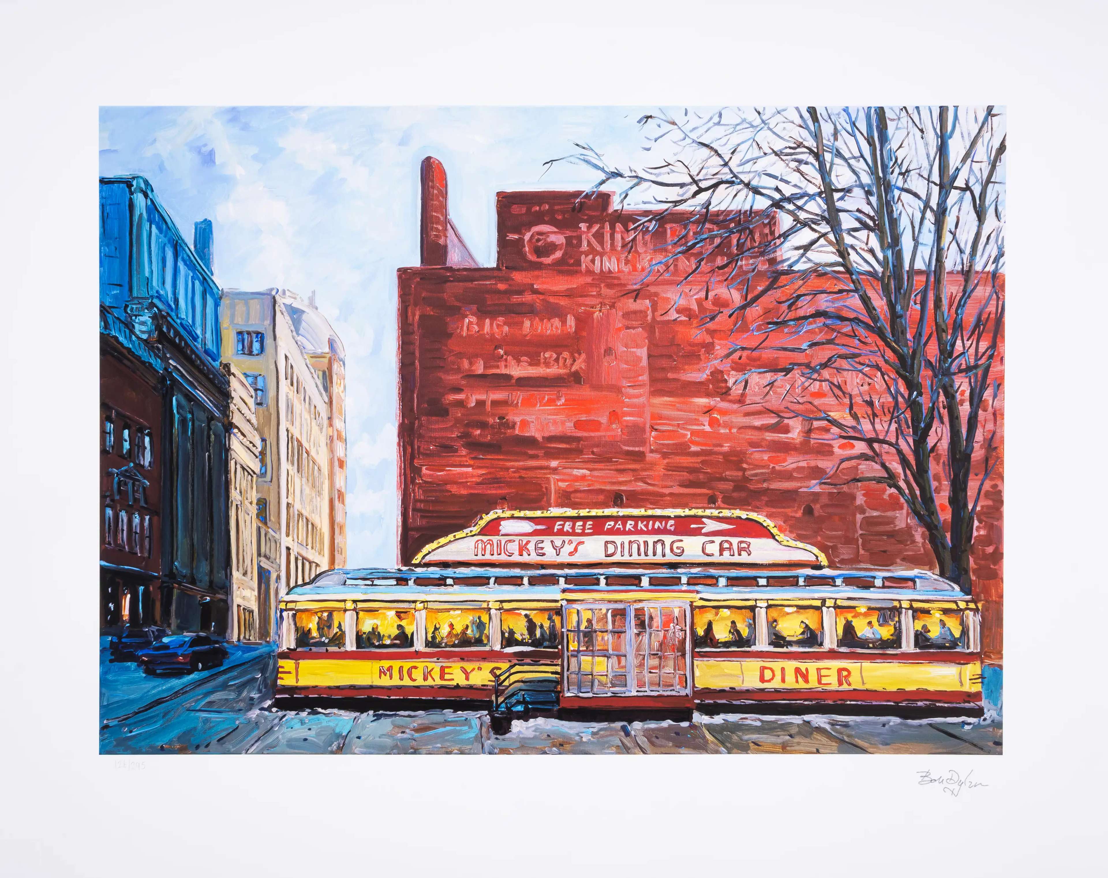 Dining Car Outside Of Chicago - Signed Print by Bob Dylan 2022 - MyArtBroker