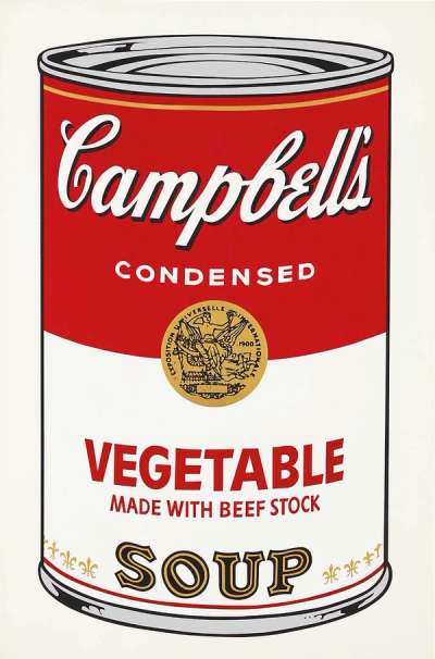 Campbell's Soup I, Vegetable Made With Beef Stock (F. & S. II.48) - Signed Print by Andy Warhol 1968 - MyArtBroker