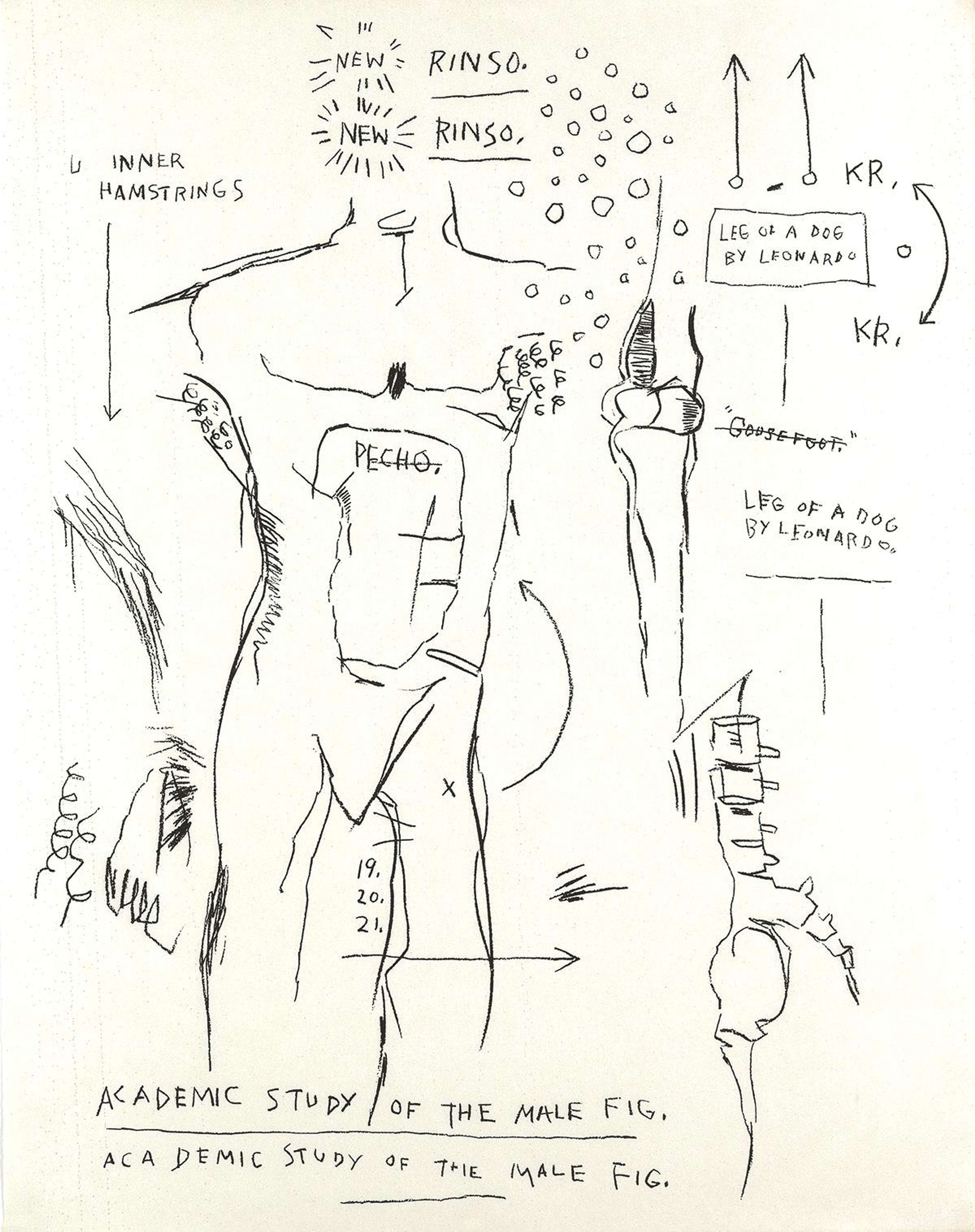 Academic Study Of The Male Figure - Signed Print by Jean-Michel Basquiat 1983 - MyArtBroker