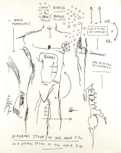 Jean-Michel Basquiat: Academic Study Of The Male Figure - Signed Print