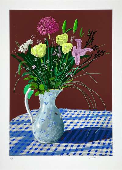 20th February 2021, Jug With Flowers - Signed Print by David Hockney 2021 - MyArtBroker