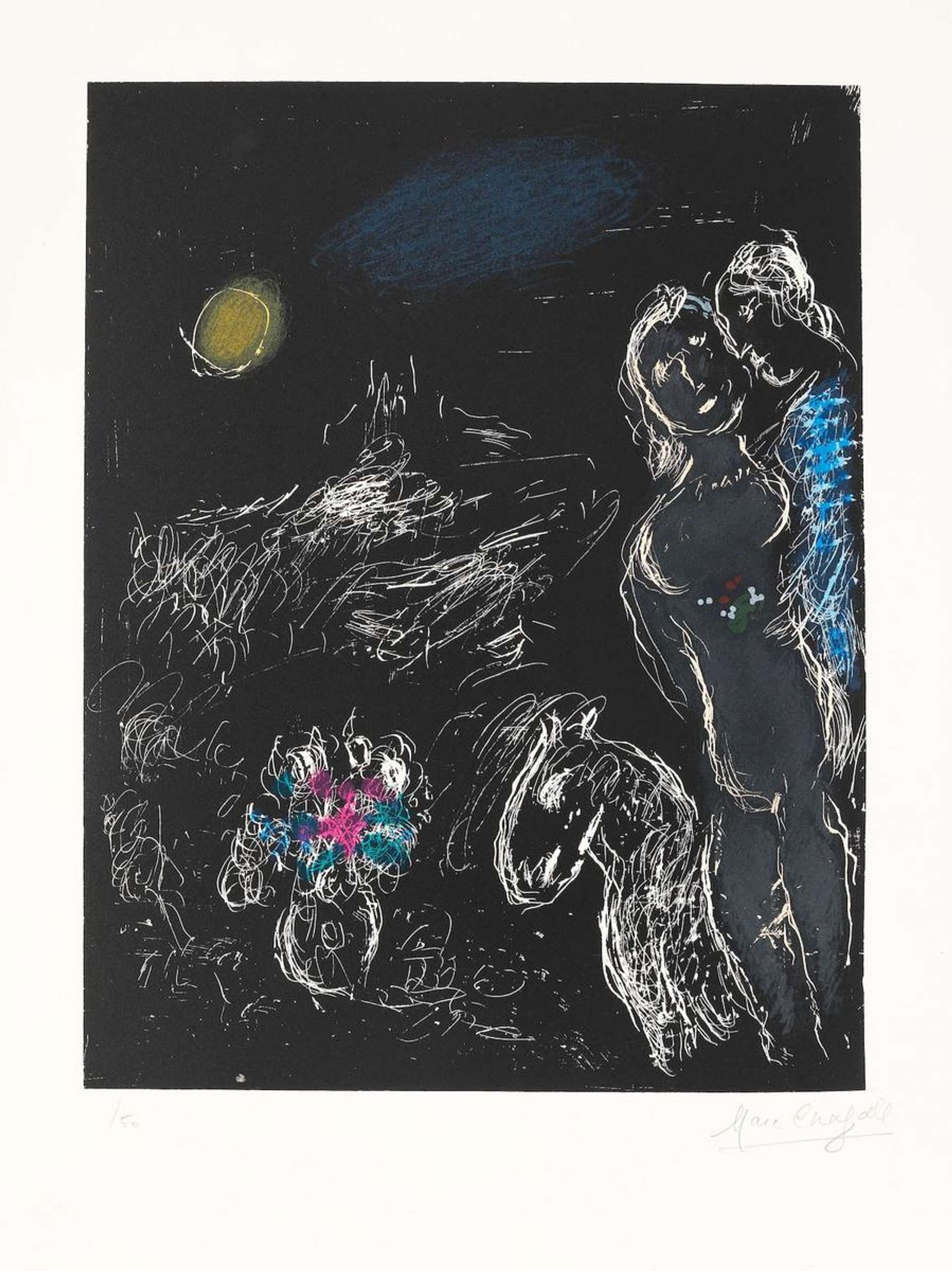 La Nuit De Saint Paul - Signed Print by Marc Chagall 1980 - MyArtBroker