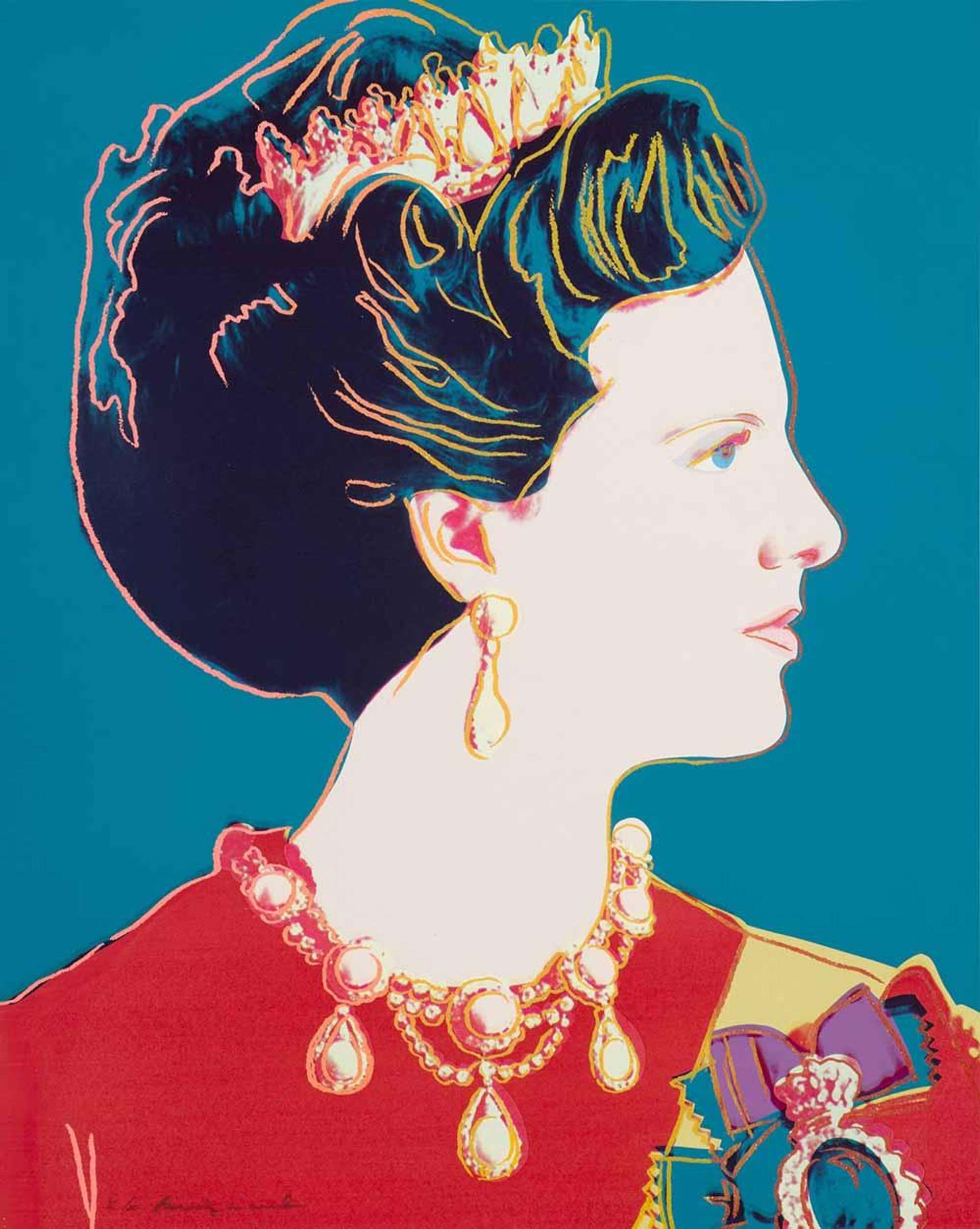 Queen Margrethe Of Denmark Royal Edition (F. & S. II.343A) - Signed Print by Andy Warhol 1987 - MyArtBroker