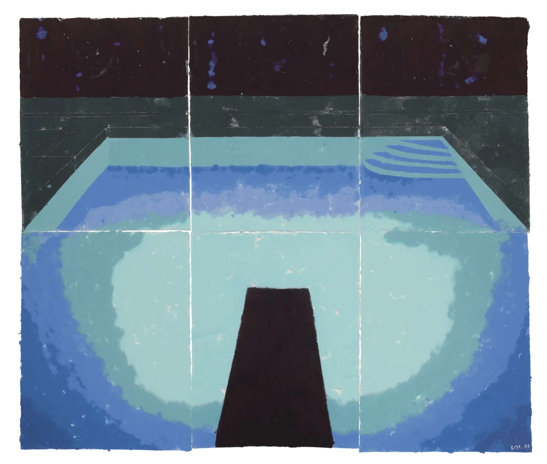 Piscine De Medianoche (Paper Pool 30) by David Hockney