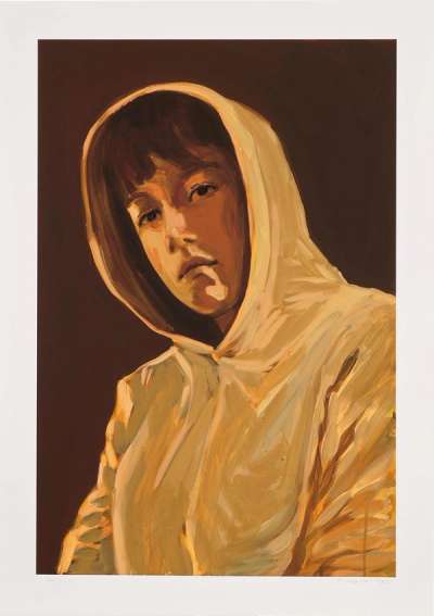 Portrait With A Hood (Pink) - Signed Print by Claire Tabouret 2021 - MyArtBroker