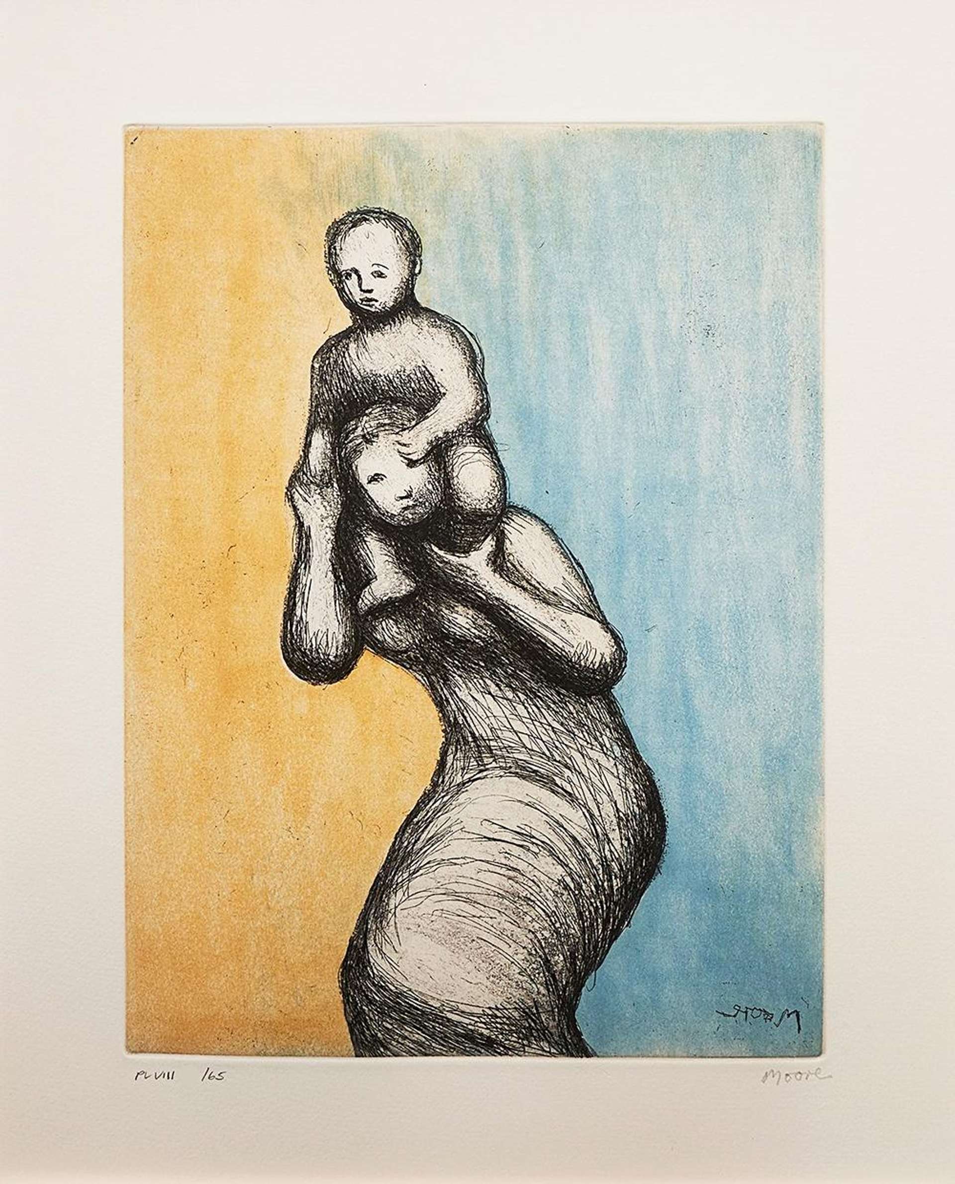 Mother And Child VIII - Signed Print by Henry Moore 1983 - MyArtBroker