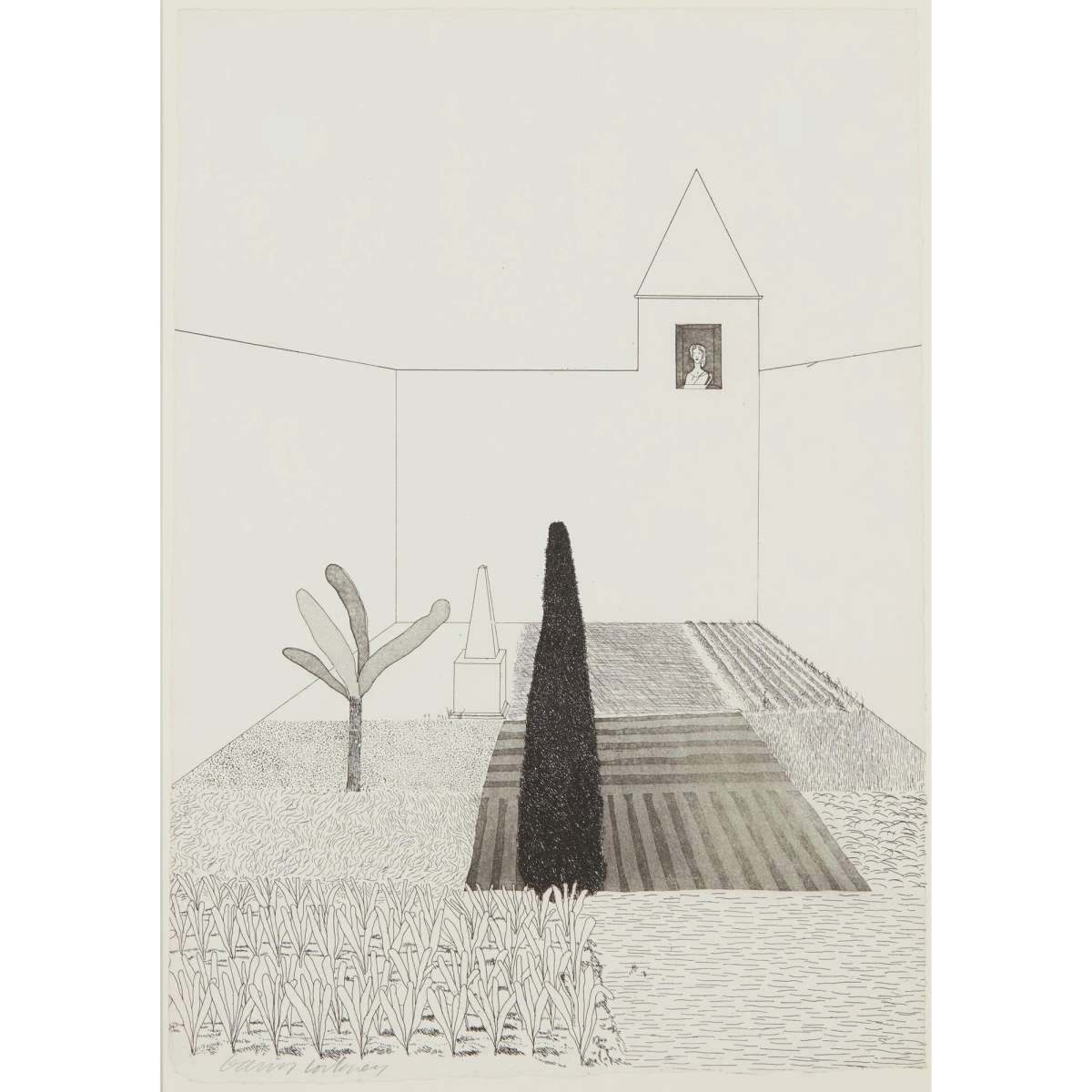 David Hockney Rapunzel Growing In The Garden (Signed Print) 1969 | For Sale
