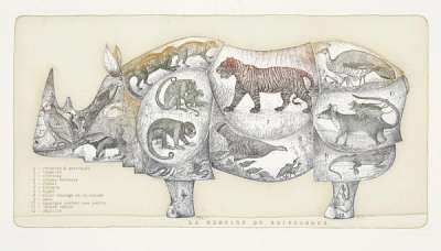 La Mémoire Du Rhinocéros - Signed Print by Francois Xavier Lalanne 1980 - MyArtBroker