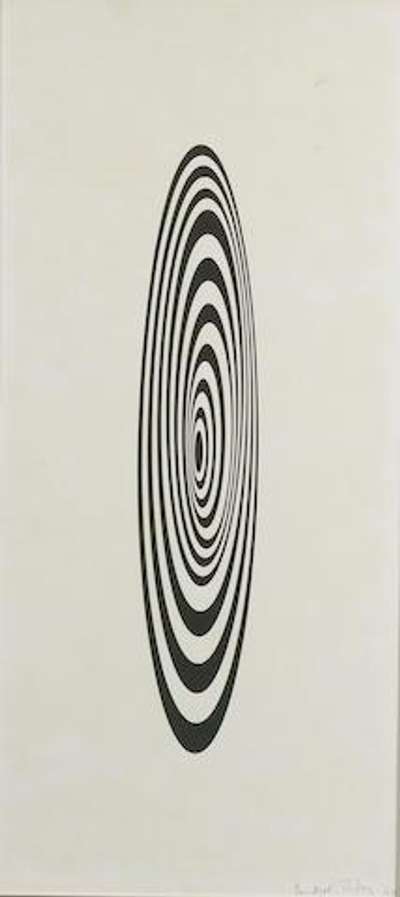 Untitled, Oval Image - Signed Print by Bridget Riley 1964 - MyArtBroker