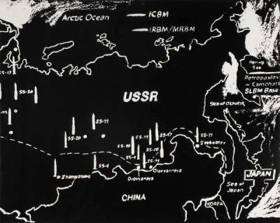 Map Of Eastern U.S.S.R. Missile Bases (Negative) - Painting by Andy Warhol 1986 - MyArtBroker