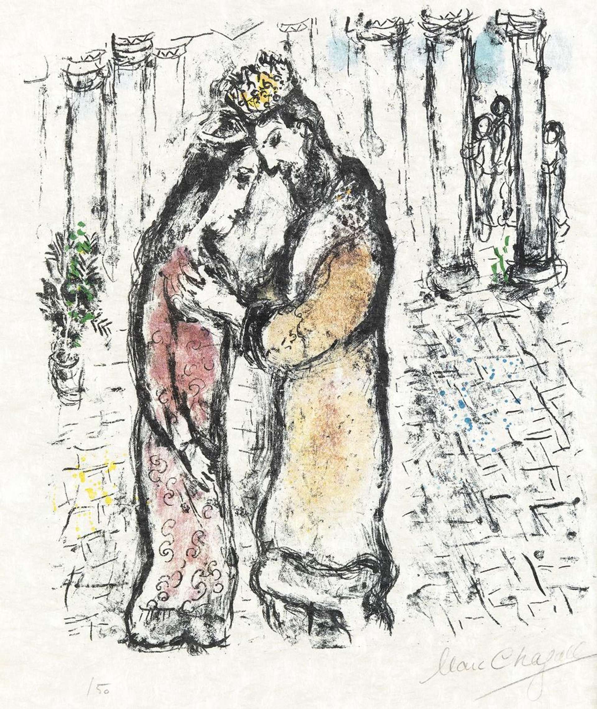 Marc Chagall: David Et Bethsabée - Signed Print