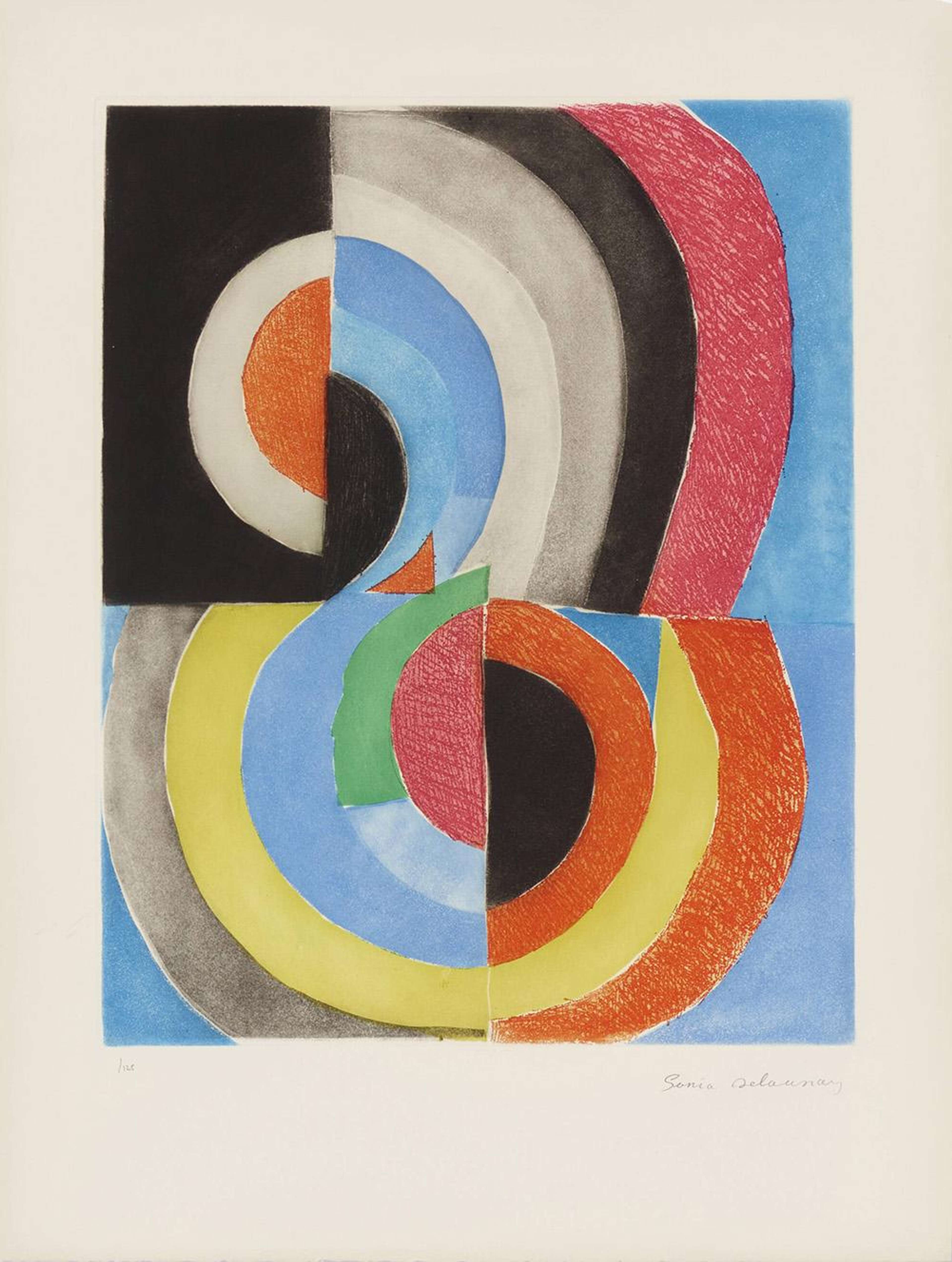 Composition With Semi-Circles - Signed Print by Sonia Delaunay 1970 - MyArtBroker