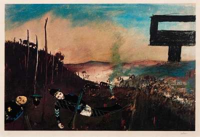 Morning Camp - Signed Print by Sidney Nolan 1978 - MyArtBroker