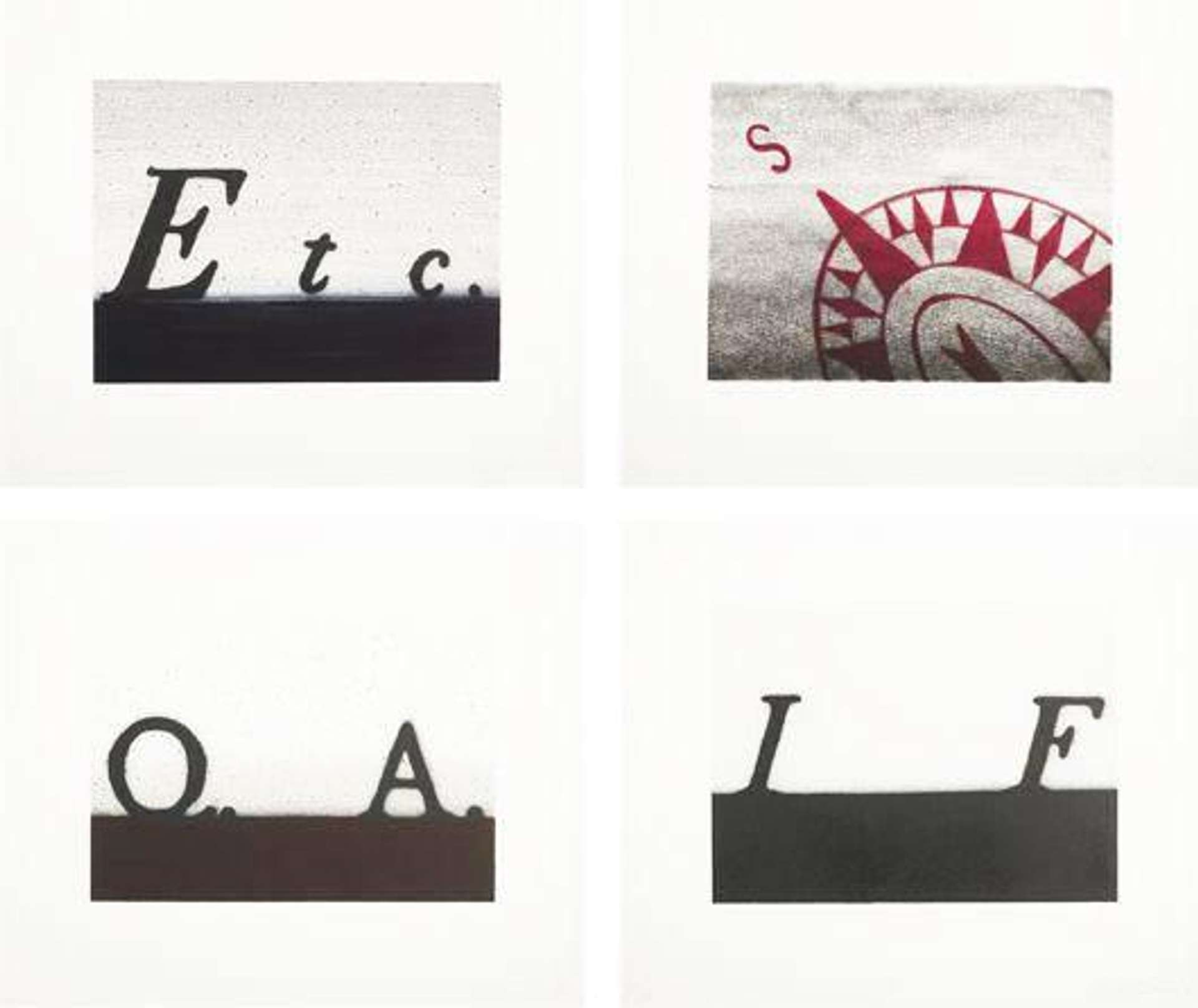 Etc, If, South And Q & A (complete set) - Signed Print by Ed Ruscha 1991 - MyArtBroker